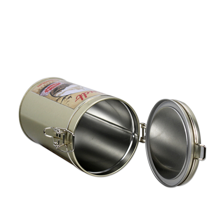 metal tin box with hinge for foods packaging